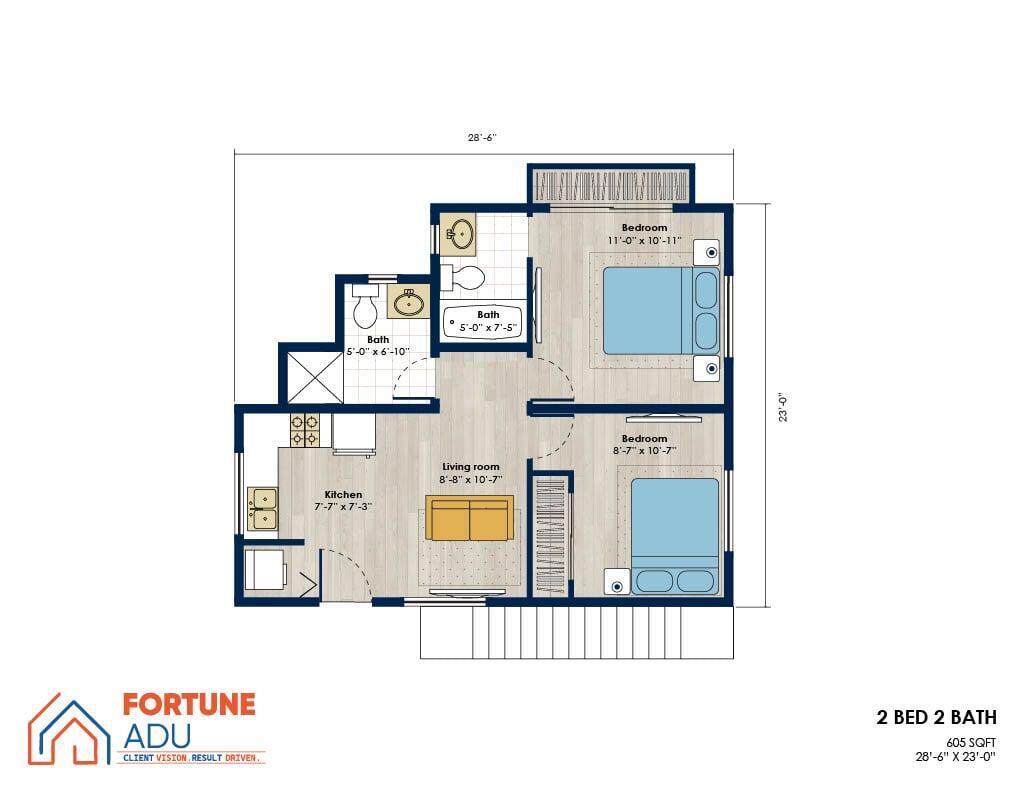 ADU Floor Plan - Fortune ADU